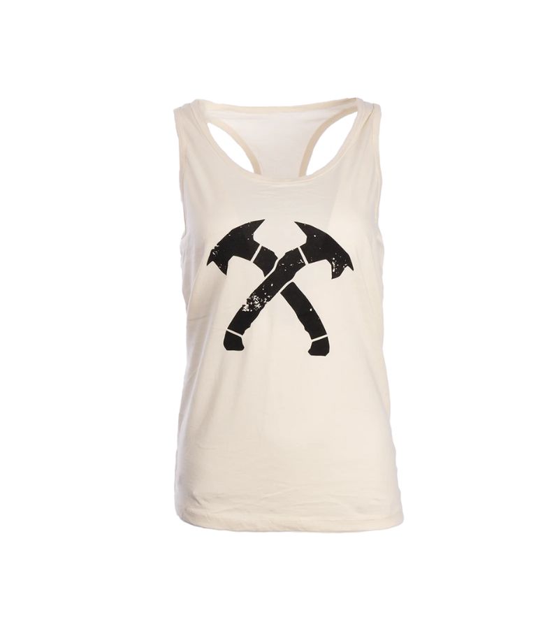 Racerback Women's Natural Racerback Crossed Hawks Tank