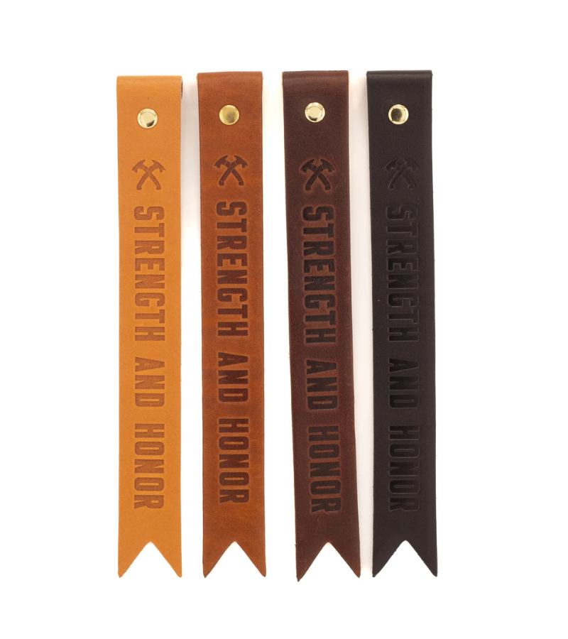 Bookmarks Strength & Honor Leather Bookmark